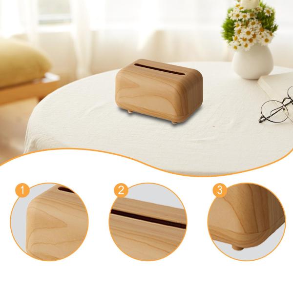 ティッシュボックスホルダー トイレットペーパーホルダー ナプキンディスペンサー 木目調ティッシュボックスカバー 家庭用、キッチン、寝室用ディスペンサー