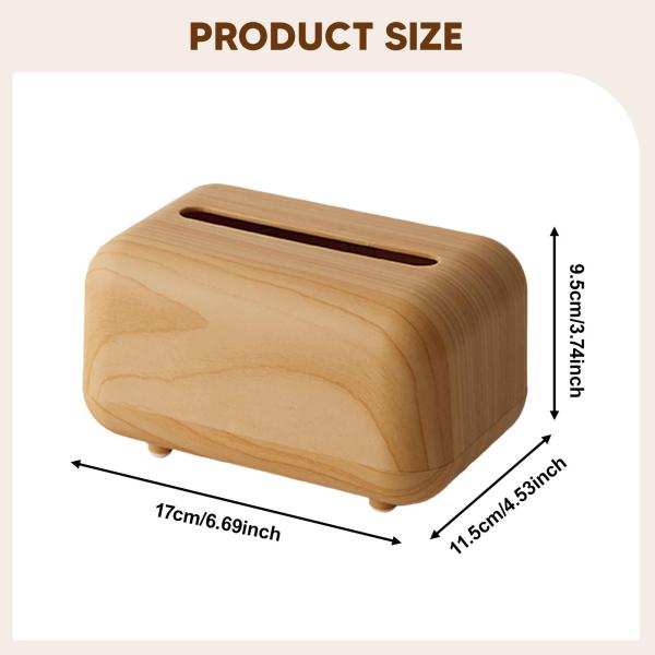 ティッシュボックスホルダー トイレットペーパーホルダー ナプキンディスペンサー 木目調ティッシュボックスカバー 家庭用、キッチン、寝室用ディスペンサー