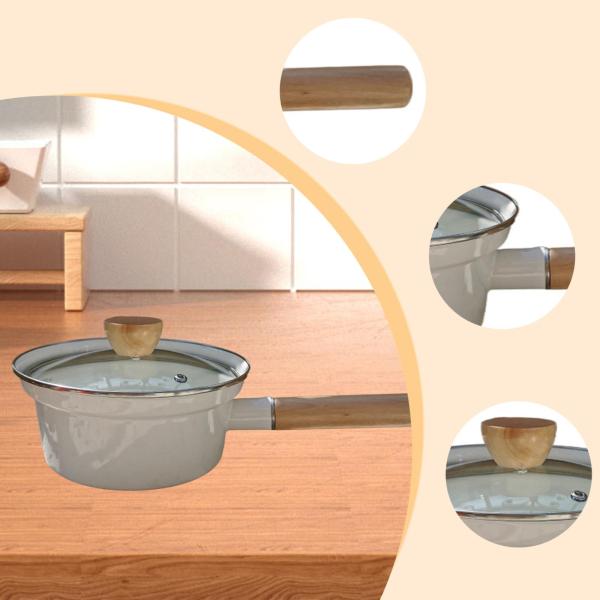 ミルクポット ストックポット スケール付き ガラス蓋付き ユニバーサルミニミルクパン エナメル スープ キャンプ レストラン キッチン用