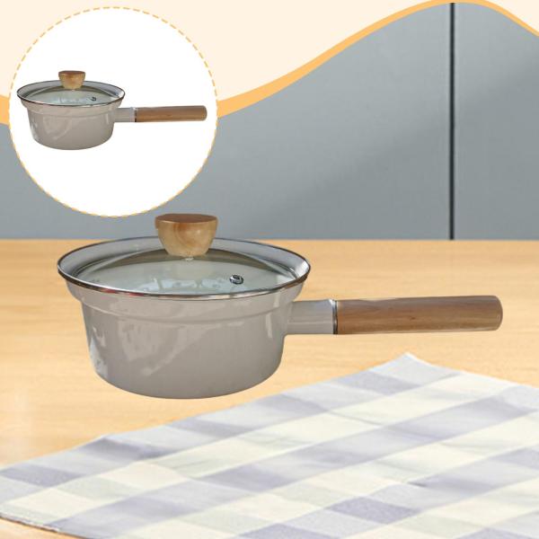 ミルクポット ストックポット スケール付き ガラス蓋付き ユニバーサルミニミルクパン エナメル スープ キャンプ レストラン キッチン用