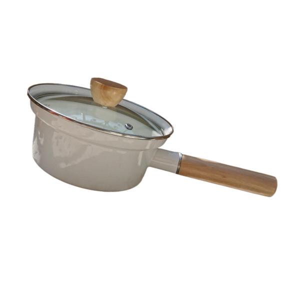 ミルクポット ストックポット スケール付き ガラス蓋付き ユニバーサルミニミルクパン エナメル スープ キャンプ レストラン キッチン用