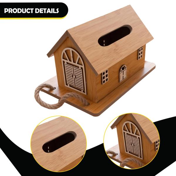 木製ティッシュホルダーと木製トレイ付きティッシュディスペンサー、トイレ洗面所ホテル用ライトブラウン