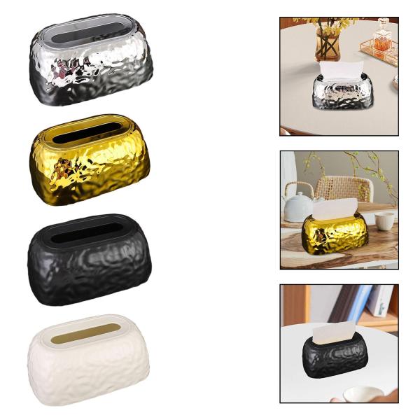 アクリル製ティッシュボックスホルダー リビングルーム装飾 寝室 ホテル ファームハウス シルバー