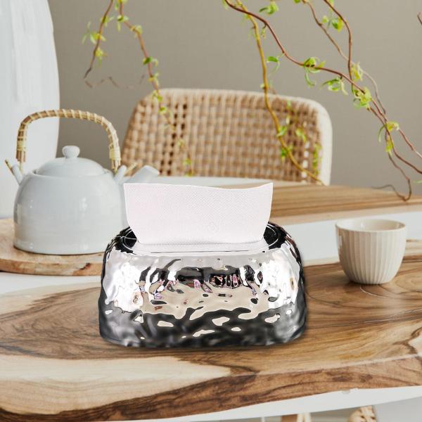 アクリル製ティッシュボックスホルダー リビングルーム装飾 寝室 ホテル ファームハウス シルバー