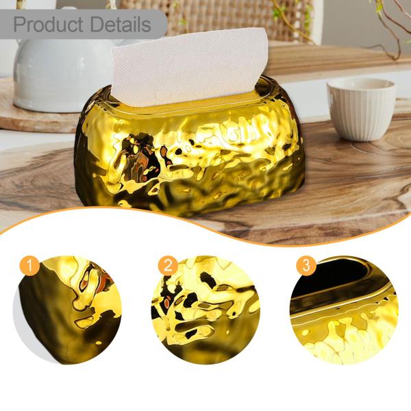 アクリル製ティッシュボックスホルダー リビングルーム装飾 寝室 ホテル ファームハウス ゴールド