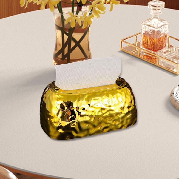 アクリル製ティッシュボックスホルダー リビングルーム装飾 寝室 ホテル ファームハウス ゴールド