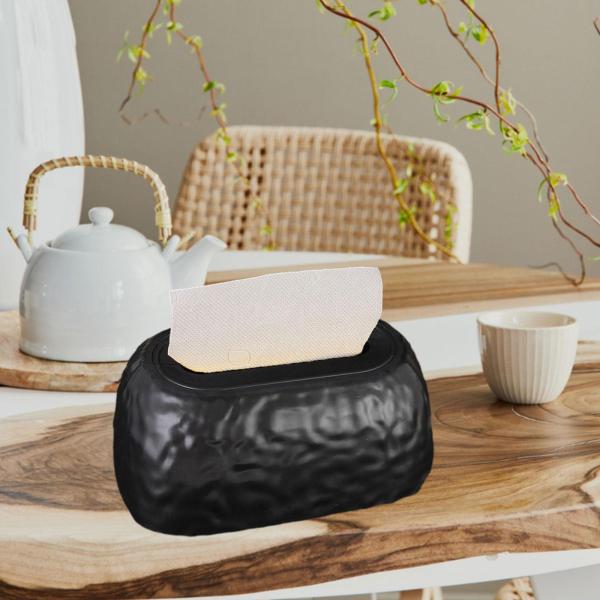 アクリル製ティッシュボックスホルダー リビングルーム装飾 寝室 ホテル ファームハウス ブラック