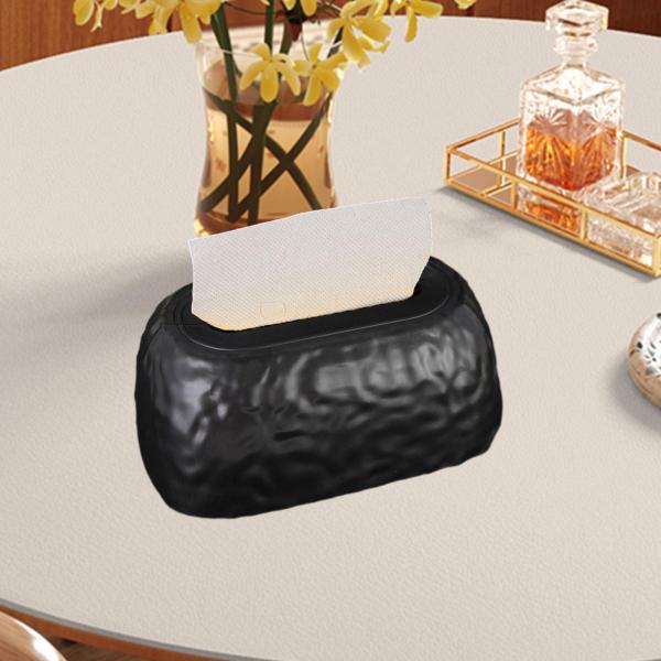 アクリル製ティッシュボックスホルダー リビングルーム装飾 寝室 ホテル ファームハウス ブラック