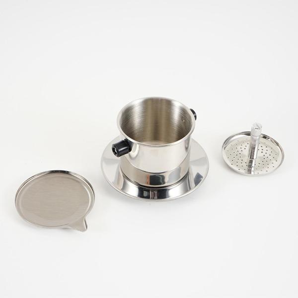 ベトナムコーヒーフィルター 再利用可能 200ml 軽量 ポータブル ステンレススチール コーヒーポット ドリップカップ バー カフェ キャンプ用