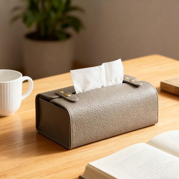 ティッシュボックスカバー モダン PUレザー ティッシュホルダー 寝室 家庭用 レストラン用 グレー