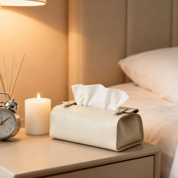 ティッシュボックスカバー モダン PUレザー ティッシュホルダー 寝室 家庭用 レストラン用 ライトグレー