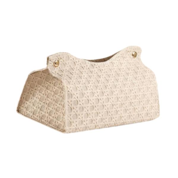 ティッシュボックスカバー 卓上装飾 長方形 家庭用 ベッドサイド レストラン用 グレー ブラウン