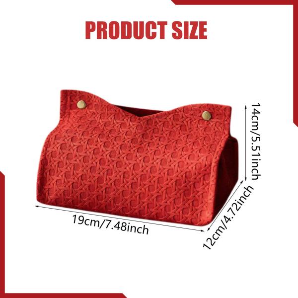 ティッシュボックスカバー 卓上装飾 長方形 家庭用 ベッドサイド レストラン用 レッド