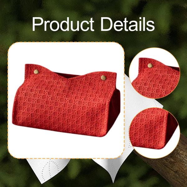 ティッシュボックスカバー 卓上装飾 長方形 家庭用 ベッドサイド レストラン用 レッド