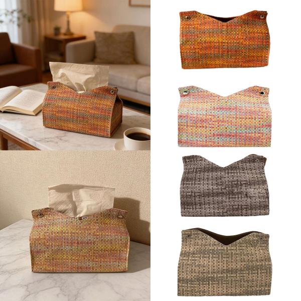 ティッシュボックスカバー 装飾 モダン ナプキンディスペンサー 寝室 ホームドレッサー用 オレンジ