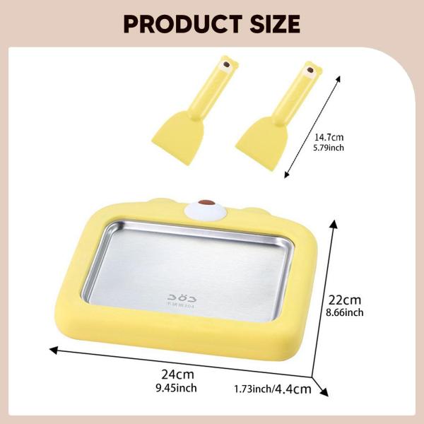 ロールアイスクリームメーカー フローズンヨーグルトロールトレイ DIY ロールアイスクリームマシン 家庭用ソフトサーブスムージー ヨーグルトスラッシー