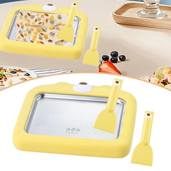 ロールアイスクリームメーカー フローズンヨーグルトロールトレイ DIY ロールアイスクリームマシン 家庭用ソフトサーブスムージー ヨーグルトスラッシー