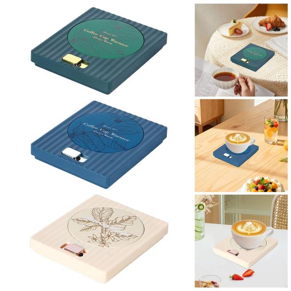 コーヒーマグウォーマーギフトコースターミルクと紅茶用家庭とオフィス用女性と男性用グリーン