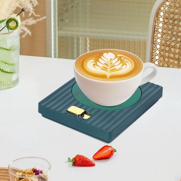 コーヒーマグウォーマーギフトコースターミルクと紅茶用家庭とオフィス用女性と男性用グリーン