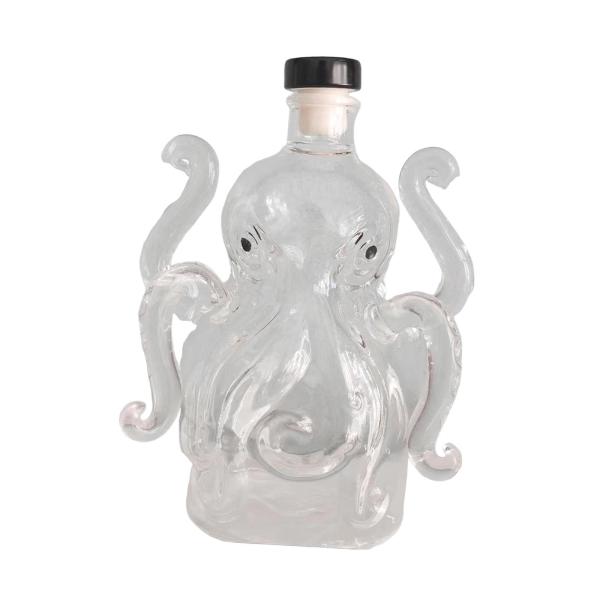 タコ型ウィスキーデキャンタ 透明ガラス製 装飾用 空 ユニーク ワインデキャンタ 酒瓶 クラブ ホーム バー レストラン 装飾用