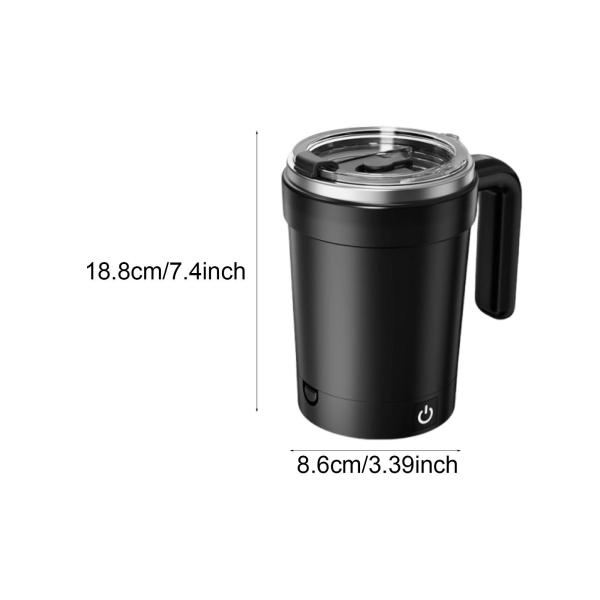 自動マグネット式撹拌コーヒーマグ ミキシングカップ キッチン ハイキング キャンプ用 ブラック