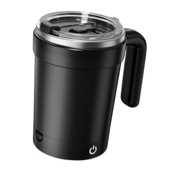 自動マグネット式撹拌コーヒーマグ ミキシングカップ キッチン ハイキング キャンプ用 ブラック