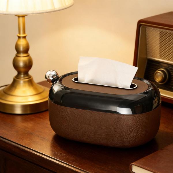 ティッシュボックスカバーディスペンサー ラウンドエレガント ナプキンホルダー ティッシュペーパーホルダー カウンタートップ オフィスデスク 寝室 化粧