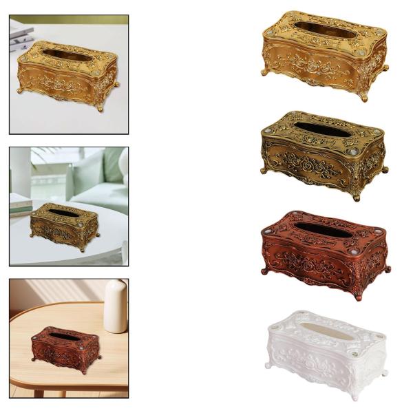 ティッシュボックスカバー デスクティッシュホルダー ペーパーボックス 寝室 トイレ ナイトスタンド ゴールド