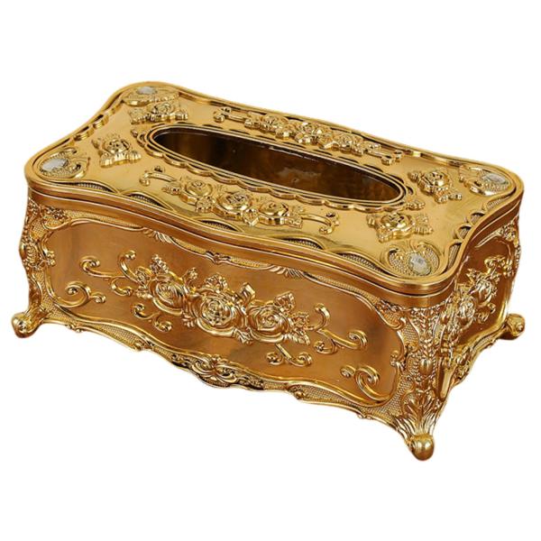 ティッシュボックスカバー デスクティッシュホルダー ペーパーボックス 寝室 トイレ ナイトスタンド ゴールド