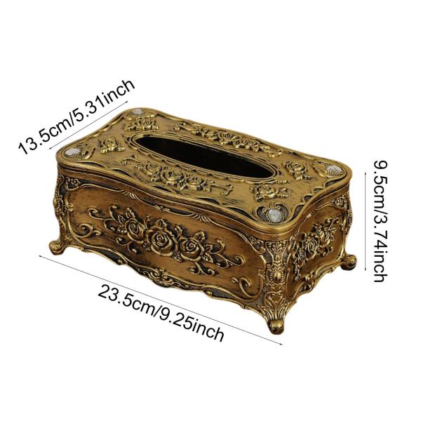 ティッシュボックスカバー デスクティッシュホルダー ペーパーボックス 寝室 トイレ ナイトスタンド ブロンズ