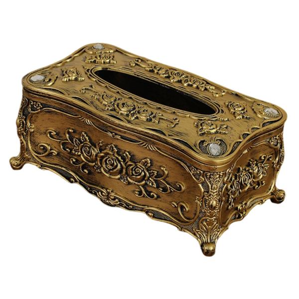 ティッシュボックスカバー デスクティッシュホルダー ペーパーボックス 寝室 トイレ ナイトスタンド ブロンズ