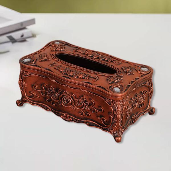 ティッシュボックスカバー デスクティッシュホルダー ペーパーボックス 寝室 トイレ ナイトスタンド レッドブラウン