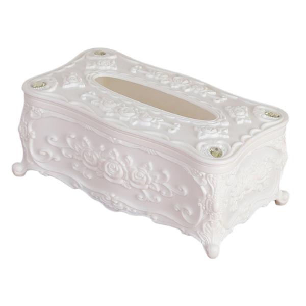 ティッシュボックスカバー デスクティッシュホルダー ペーパーボックス 寝室 トイレ ナイトスタンド ホワイト