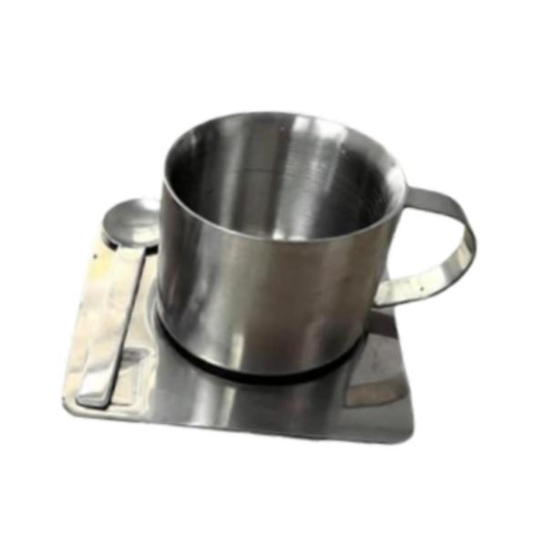 ステンレススチール製コーヒーカップ 二重壁コーヒーマグ レストラン ホーム オフィス用 79ml