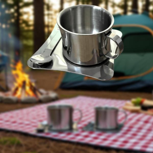 ステンレススチール製コーヒーカップ 二重壁コーヒーマグ レストラン ホーム オフィス用 186ml