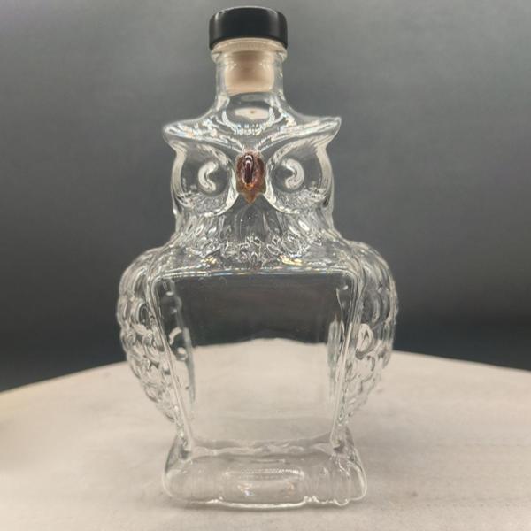 ウイスキーデキャンタ フクロウデザイン 空 125ml クリエイティブ バー ホームパーティー 透明ワインデキャンタ ウイスキーボトル お父さん 男へ