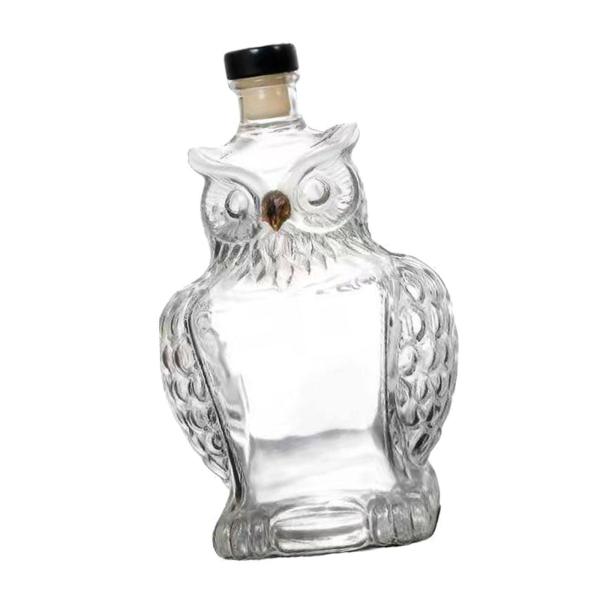 ウイスキーデキャンタ フクロウデザイン 空 125ml クリエイティブ バー ホームパーティー 透明ワインデキャンタ ウイスキーボトル お父さん 男へ