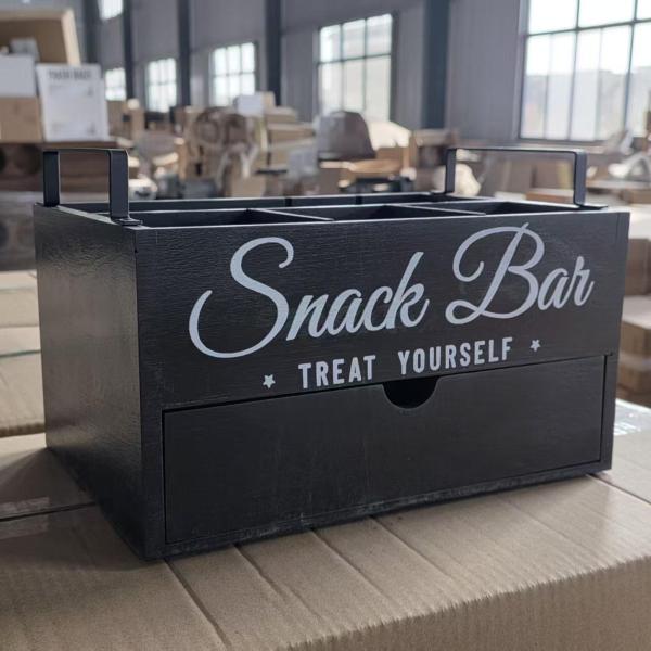 カウンタートップスナックオーガナイザー、仕切り付きティーバッグステーション、省スペースコーヒーバーオーガナイザー、ホテルキャビネット用スナックボックス