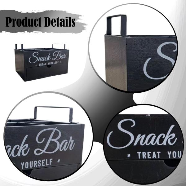 カウンタートップスナックオーガナイザー、仕切り付きティーバッグステーション、省スペースコーヒーバーオーガナイザー、ホテルキャビネット用スナックボックス