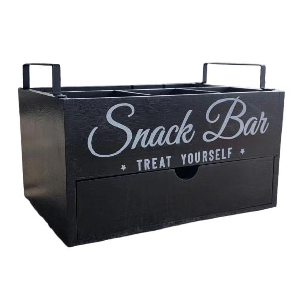 カウンタートップスナックオーガナイザー、仕切り付きティーバッグステーション、省スペースコーヒーバーオーガナイザー、ホテルキャビネット用スナックボックス