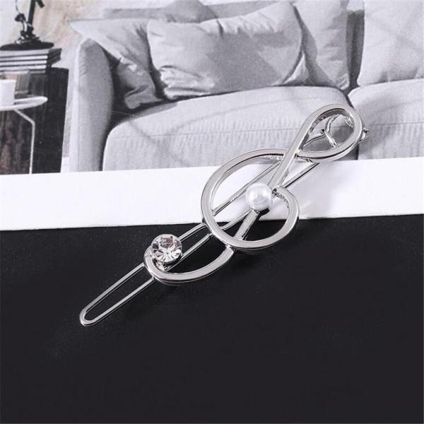 中空ヘアピンクリップノートクリスタルヘアスナップクランプレディースガールヘッドウェアシルバー