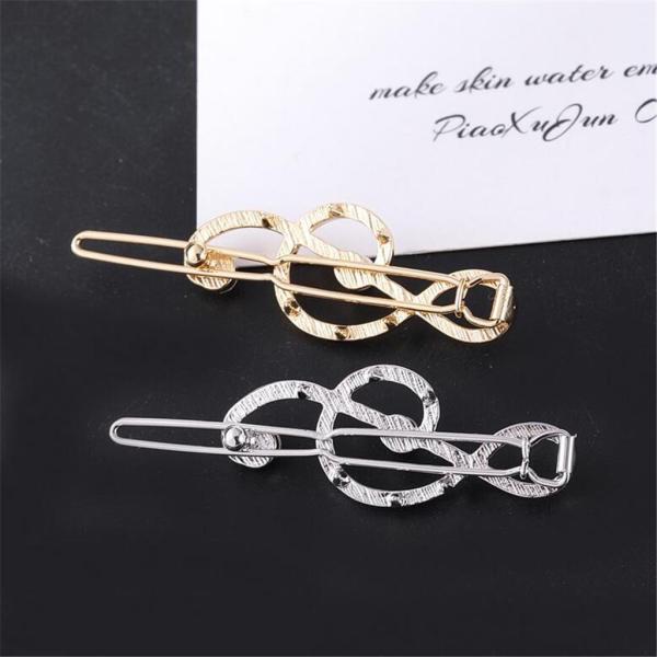 中空ヘアピンクリップノートクリスタルヘアスナップクランプレディースガールヘッドウェアシルバー