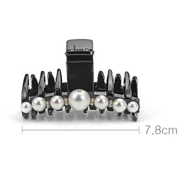 ブラックホワイトパールボウバナナヘアクローダイヤモンドポニーホルダーヘアクリップ