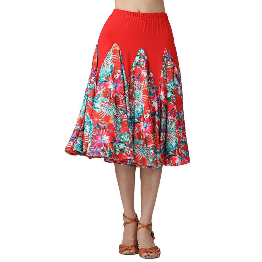 女性現代ワルツラテンタンゴダンスの服社交花ダンススカート練習衣装