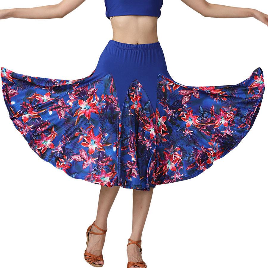 女性現代ワルツラテンタンゴダンスの服社交花ダンススカート練習衣装