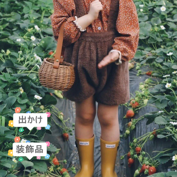 織花バスケット 籐織り 子供用のカバン収納バスケット かご 籐 エアバスケット ピクニック 籐バスケット 屋内屋外 装飾 パーティー 夏 旅行 写真 小物入れ