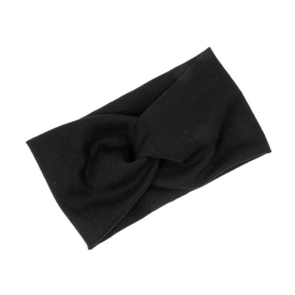 女性の伸縮性のあるヘアバンド女の子のヨガヘアアクセサリー用ヘッドラップ包帯ブラック