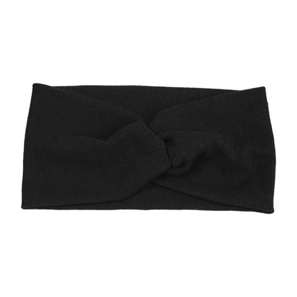 女性の伸縮性のあるヘアバンド女の子のヨガヘアアクセサリー用ヘッドラップ包帯ブラック