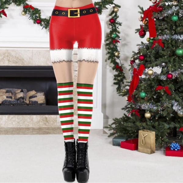 スポーツホリデーCの女性のクリスマスレギンスプリントパンツファッション