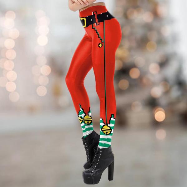 スポーツホリデーGのための女性のクリスマスレギンスプリントパンツファッション